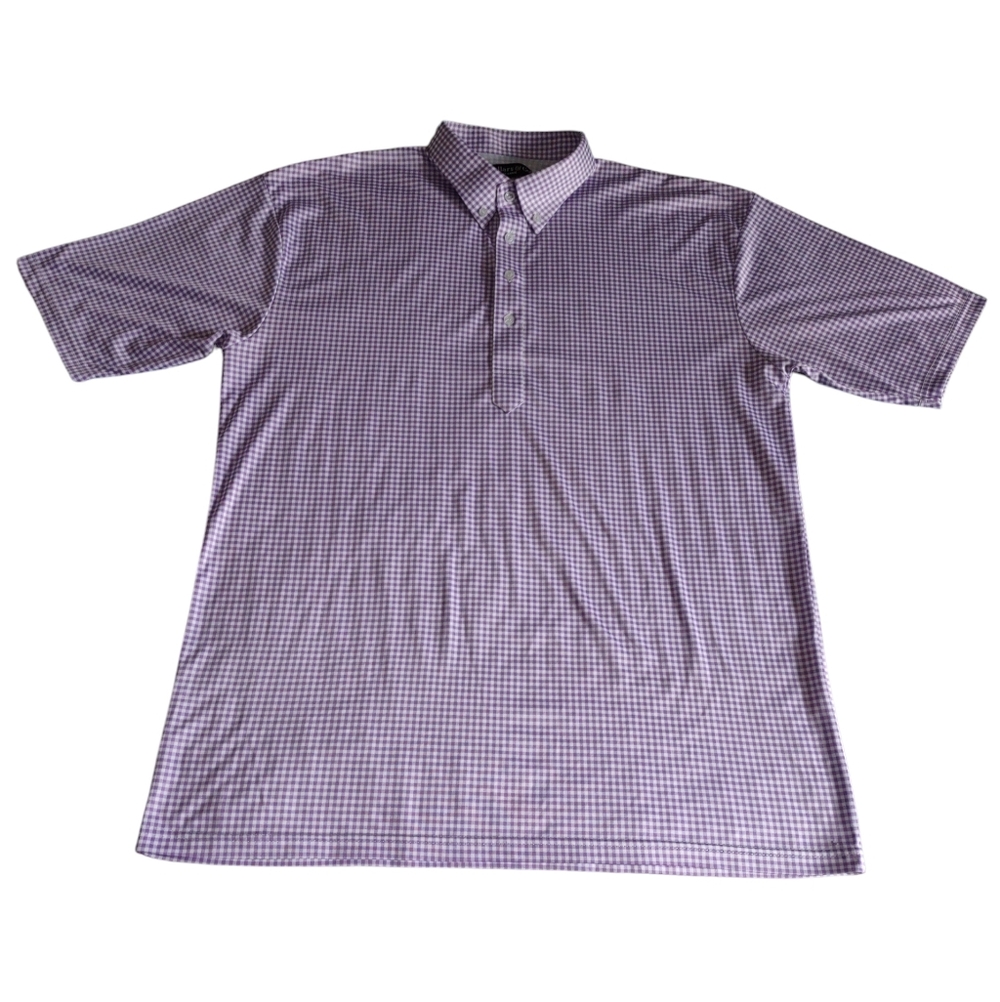 Collars & Co 2X-Large Purple Plaid Dress Collar Polo Shirt